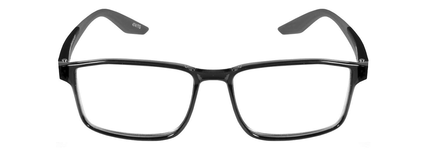 Select-A-Vision Sportex SAV Men\'s EAR4149 Blue Light Reading Glasses - Flexible, Durable, Lightweight, High-Performance Blue Light Readers for Men, Grey, +2.75