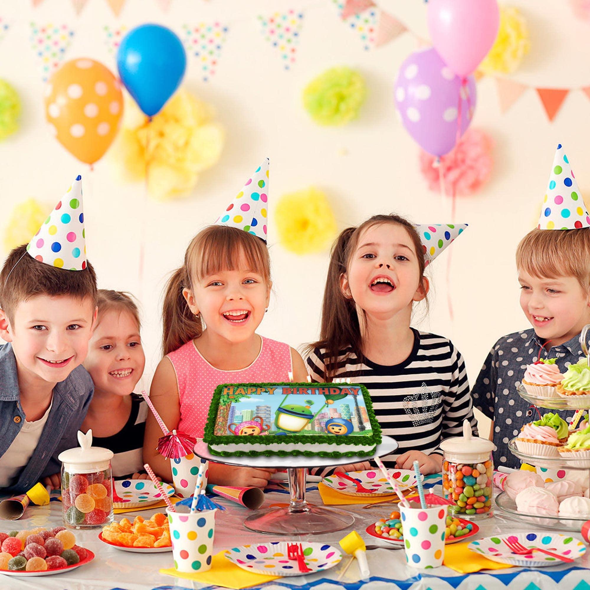 HAPPY CHOICES 8 Inch Team Umizoomi Cake Topper –Square Edible Birthday Cake Decorations, Happy Birthday Cake