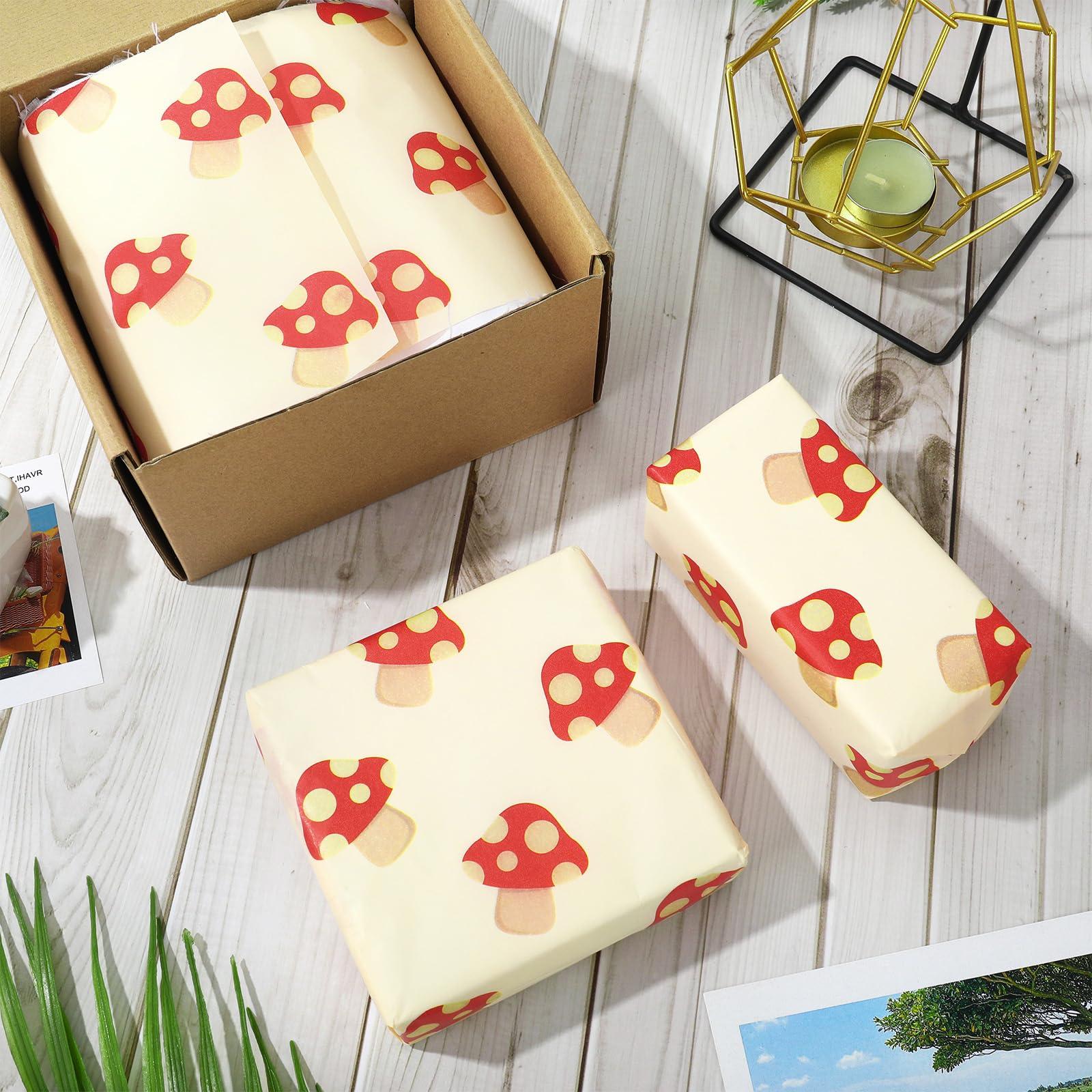 JarThenaAMCS JarThenaAMCS 100 Sheets Mushroom Tissue Paper Red Mushroom Gift Wrapping Paper Vintage Decorative Art Craft Paper for DIY Crafts Birthday Party Home Decor, 14 x 20 Inch