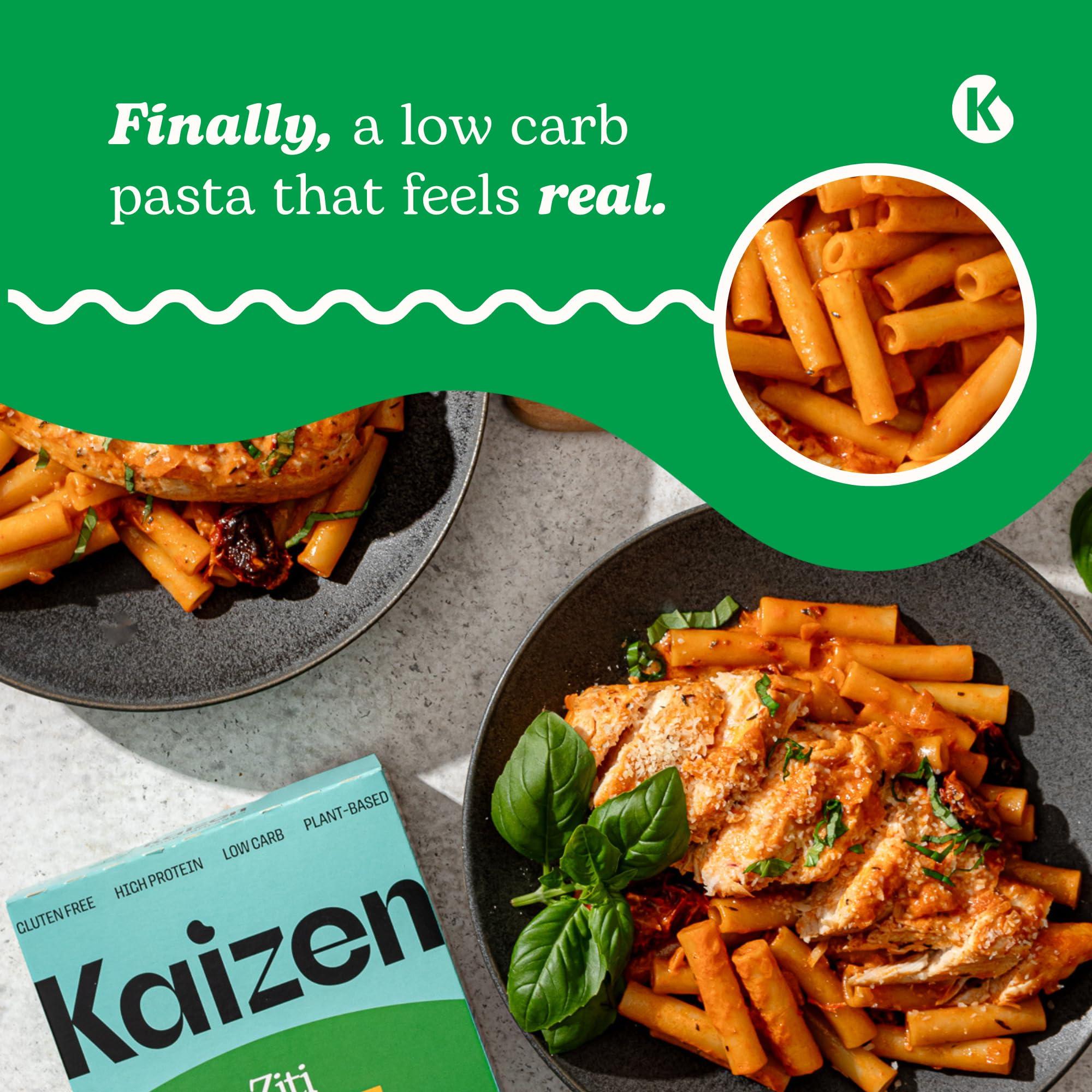 Kaizen Food Company Kaizen Low Carb Keto Pasta Ziti - High Protein (20g), Gluten-Free, Keto-Friendly (6g Net), Plant-Based Lupini Noodles made w/High Fiber Lupin Flour - 8 ounces (Pack of 3)