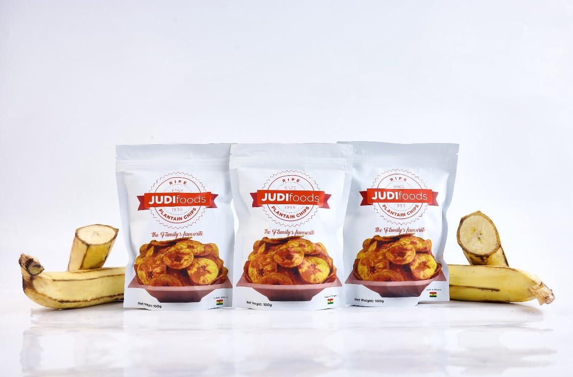 Judi Foods Judi Foods Plantain Chips- Ripe, Sweet Plantain Chips, Organic Chips, Crispy Exotic Chips, 3.5 Ounce (Pack of 5)