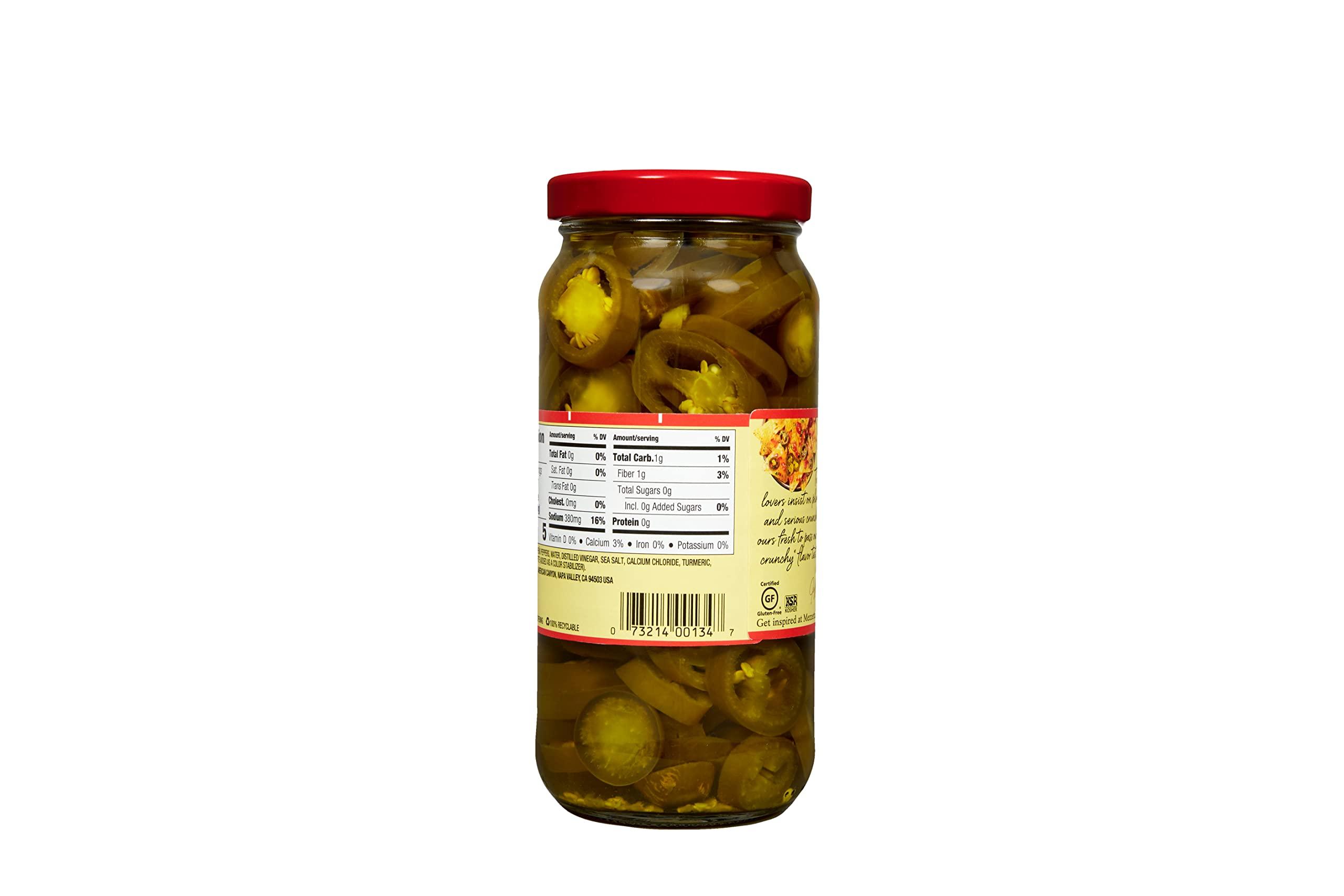Mezzetta Mezzetta Sliced Hot Jalapeno Peppers| Gluten Free, Kosher, Keto | 16 Fluid Ounce Jar (Pack of 6)