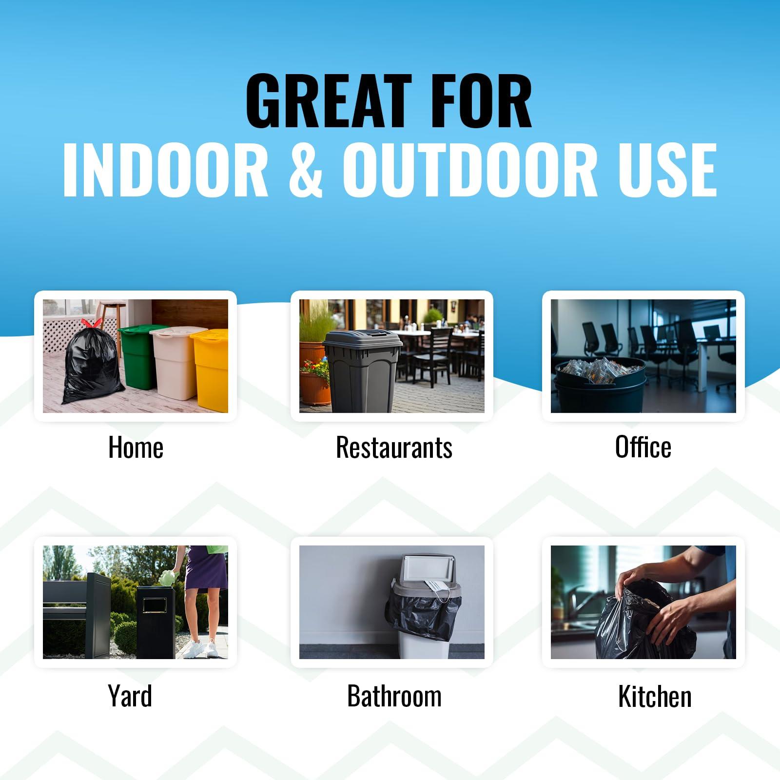 LIMELINEN LIMELINEN 30 Gallon Garbage Trash Bags, 400 Count, 1.2 mil Extra Thick Trash Bags with Drawstring Closure, Leak and Odor-Resistant Large Plastic Bags For Office, Home, Hospital, Big Waste Binst