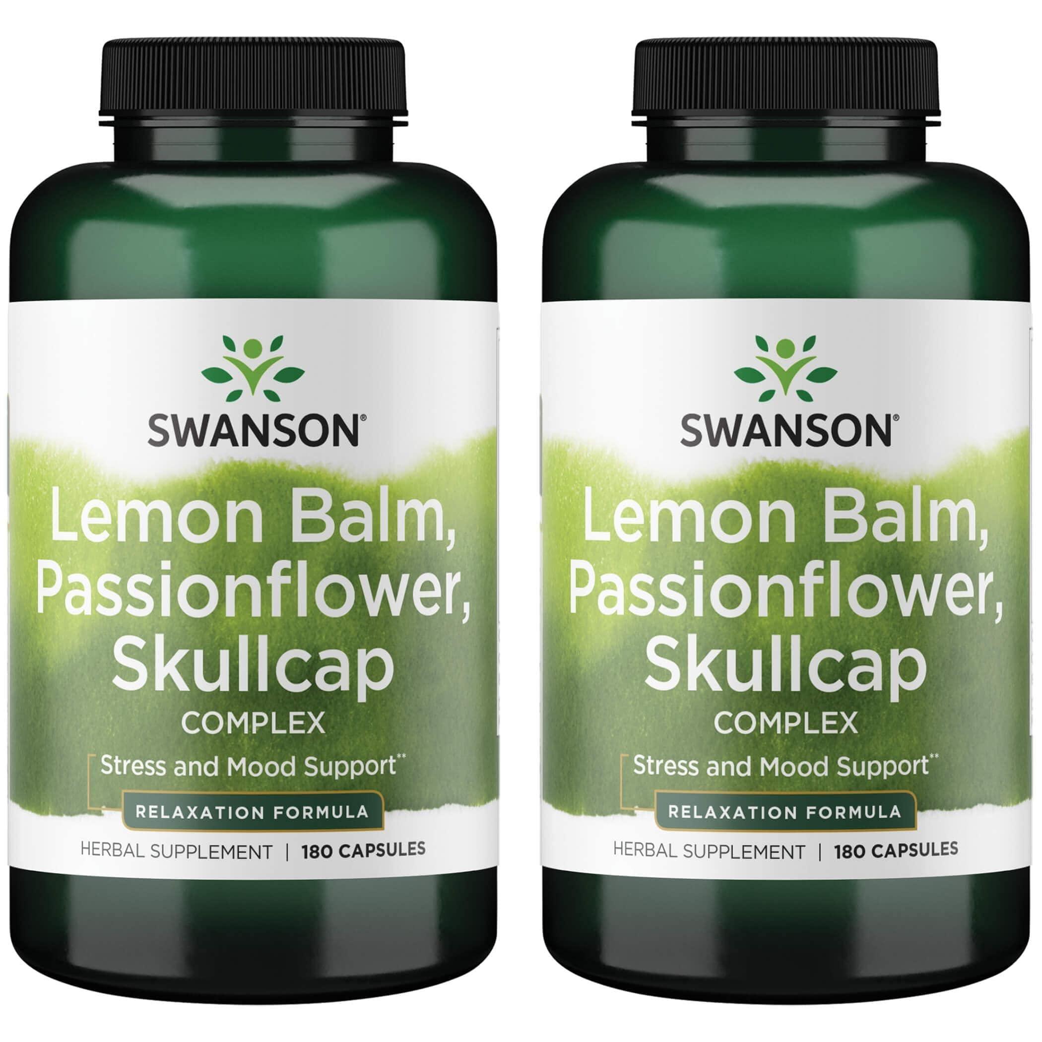 Swanson Swanson Lemon Balm Passion Flower Skullcap Complex 180 Capsules (2 Pack)