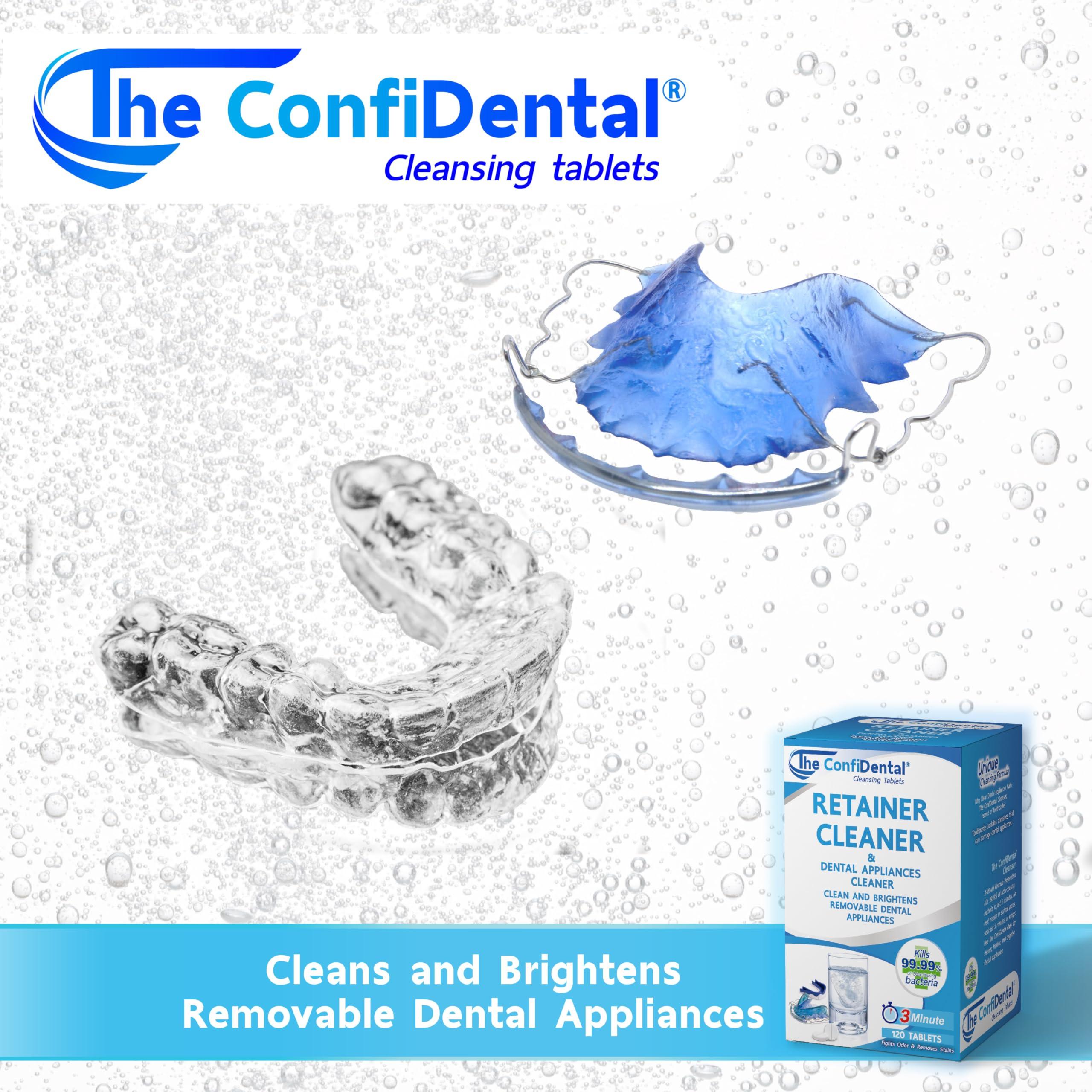 The ConfiDental The ConfiDental Cleansing Tablets (120tablets) - 4 months supply. Retainer, Mouth Guard and Dental Appliances Cleaner. Keep your Dental Alliances Fresh and Clean like new.