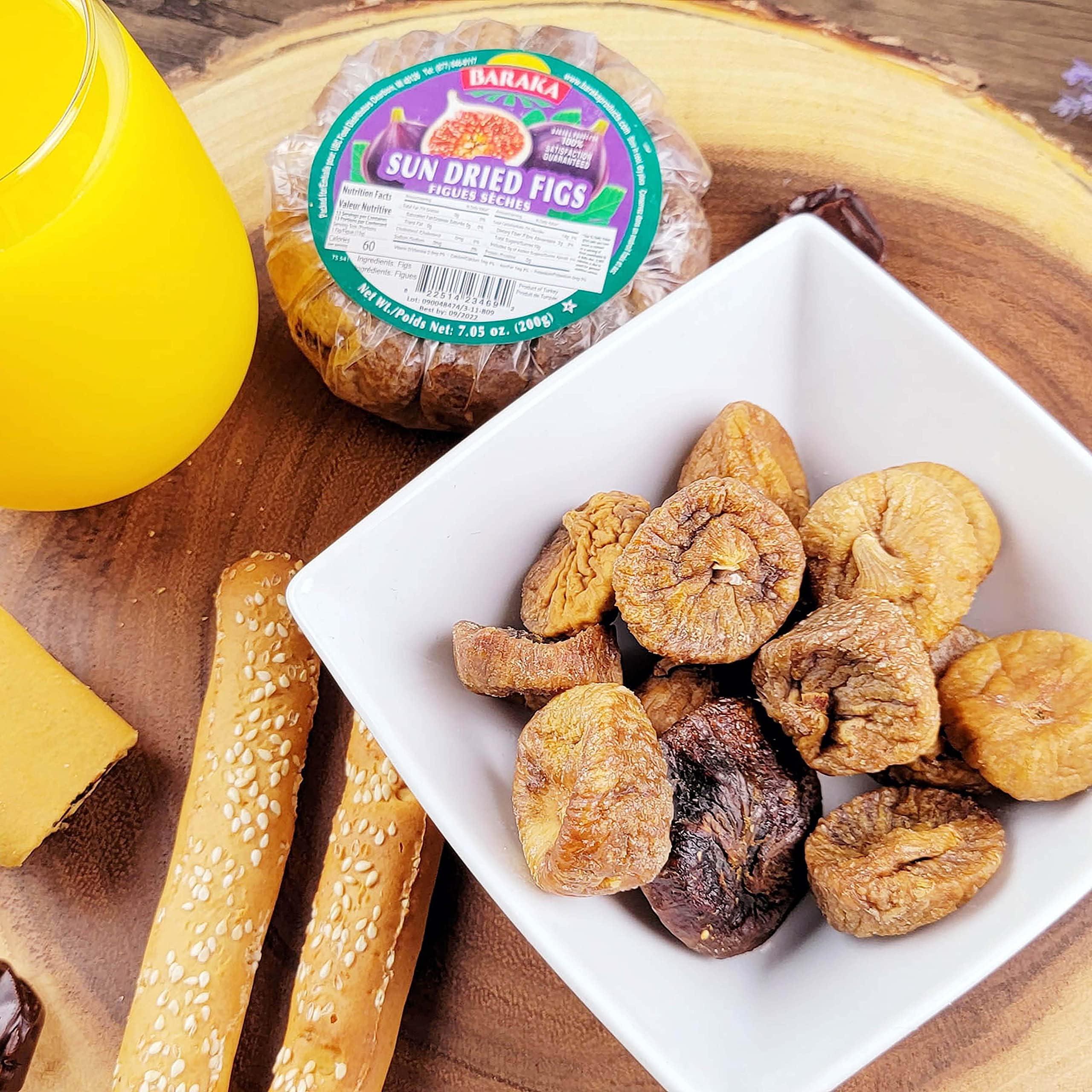 BARAKA Baraka Dried Figs No Sugar Added All Natural High Fiber Vegan Dried Fruit Snacks | No Additives, No Preservatives, Gourmet Quality, Rich in Antioxidants (7 oz Pack)