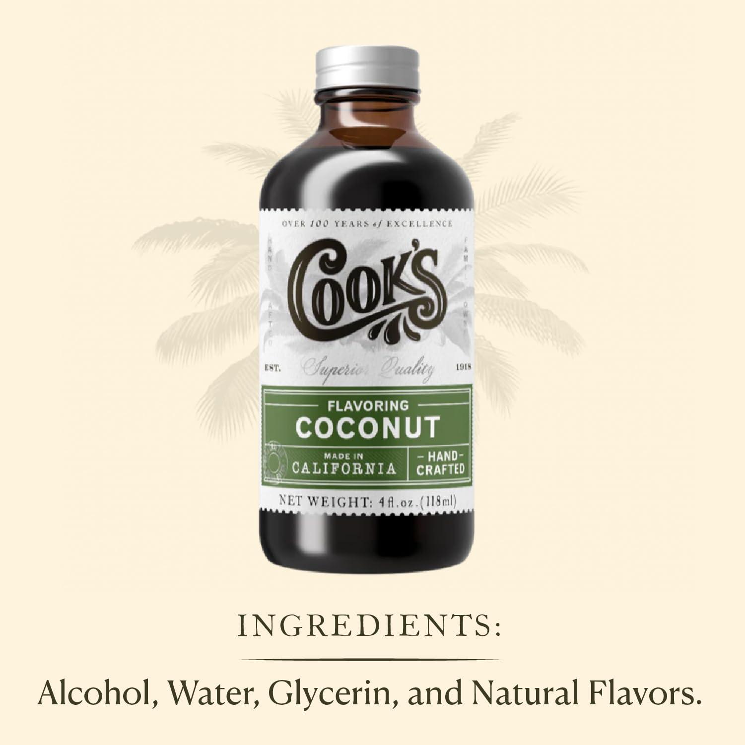 COOK\'S Cook\'s, Coconut Flavoring for Cakes, Cookies, Pastries, Ice Creams, Smoothies, 32 oz