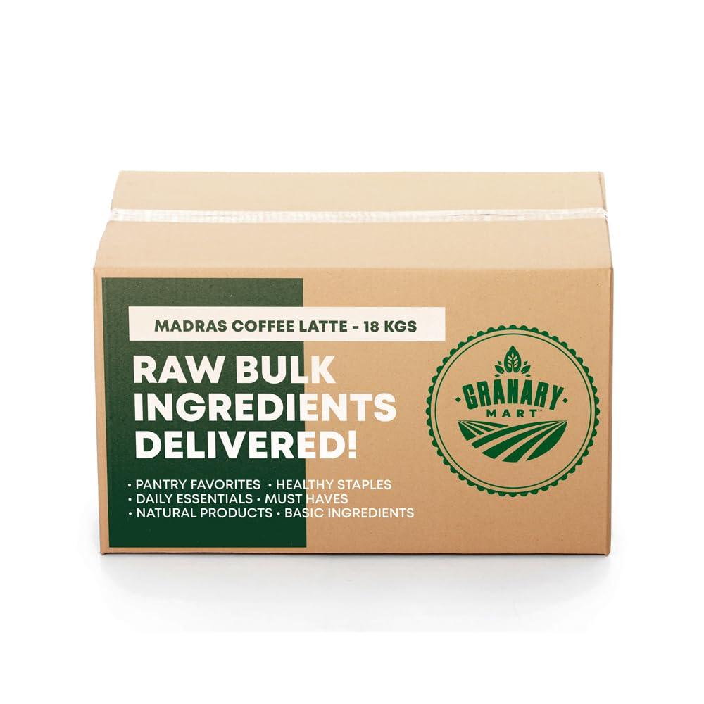 Granary Mart Instant Madras Coffee Latte | Instant Coffee | Smooth Creamy Flavor | Ideal for Hot and Cold Coffee/Flavoring for Desserts - 40 lbs in Bulk Bag