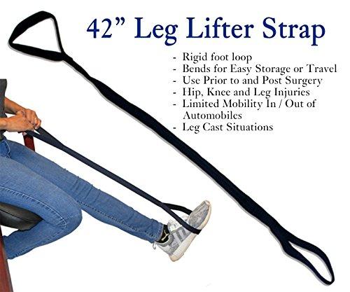 RMS RMS Premium 7-Piece Hip Knee Replacement Kit with Leg Lifter, 19 and 32 inch Rotating Reacher Grabber, Long Handle Shoe Horn, Sock Aid, Dressing Stick, Bath Sponge - for Knee or Back Surgery Recovery