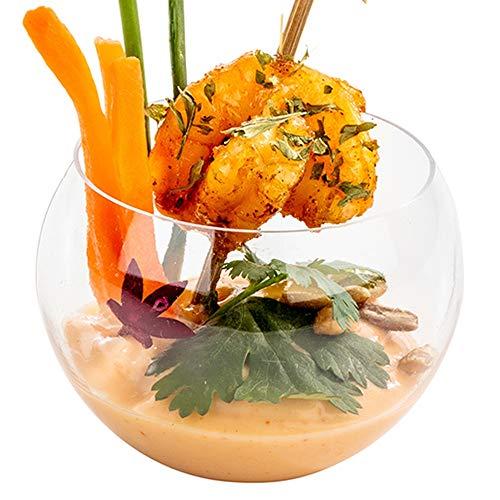 Restaurantware Restaurantware 2 Ounce Round Plastic Bowls 5 Disposable Sphere Cups - Reprocessable Does Not Shatter Easily Clear Plastic Appetizer Bowls Versatile For Weddings Parties Or Birthdays