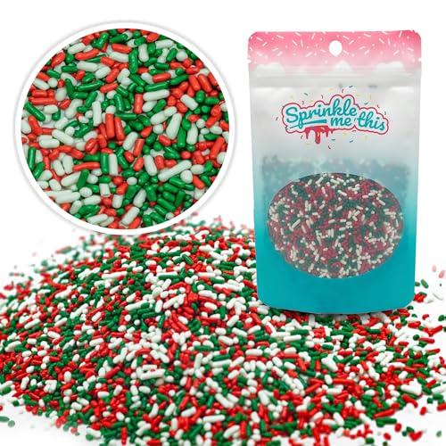 Sprinkle Me This Christmas Sprinkles - Holiday Sprinkles For Baking And Decorating - A Variety Of Bulk Sprinkles Sure To Fit Every Baking Need For The Holidays - 4 Ounce Variety (Christmas Jimmies)