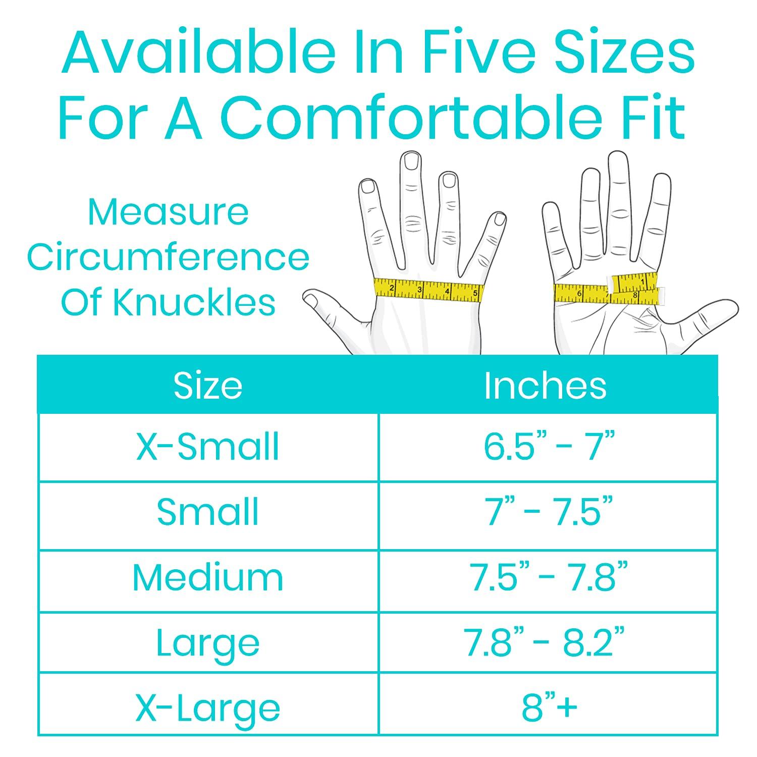 Vive Vive Fingerless Arthritis Gloves for Men & Women Made w/Copper Infused Fabric - Therapeutic Compression for Swelling, Carpal Tunnel, Tendonitis, Edema, & Finger Pain - Comfortable Non-Slip (Large)