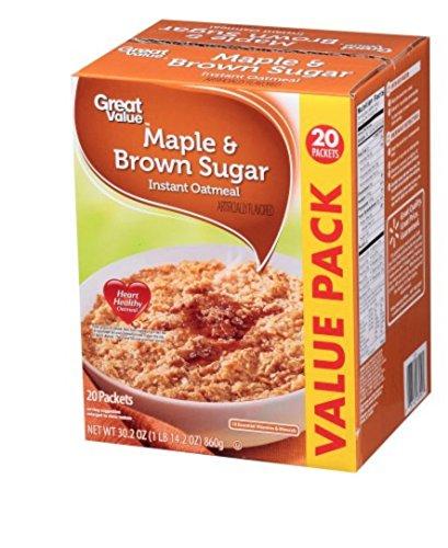 Great Value Maple & Brown Sugar Instant Oatmeal Value Pack