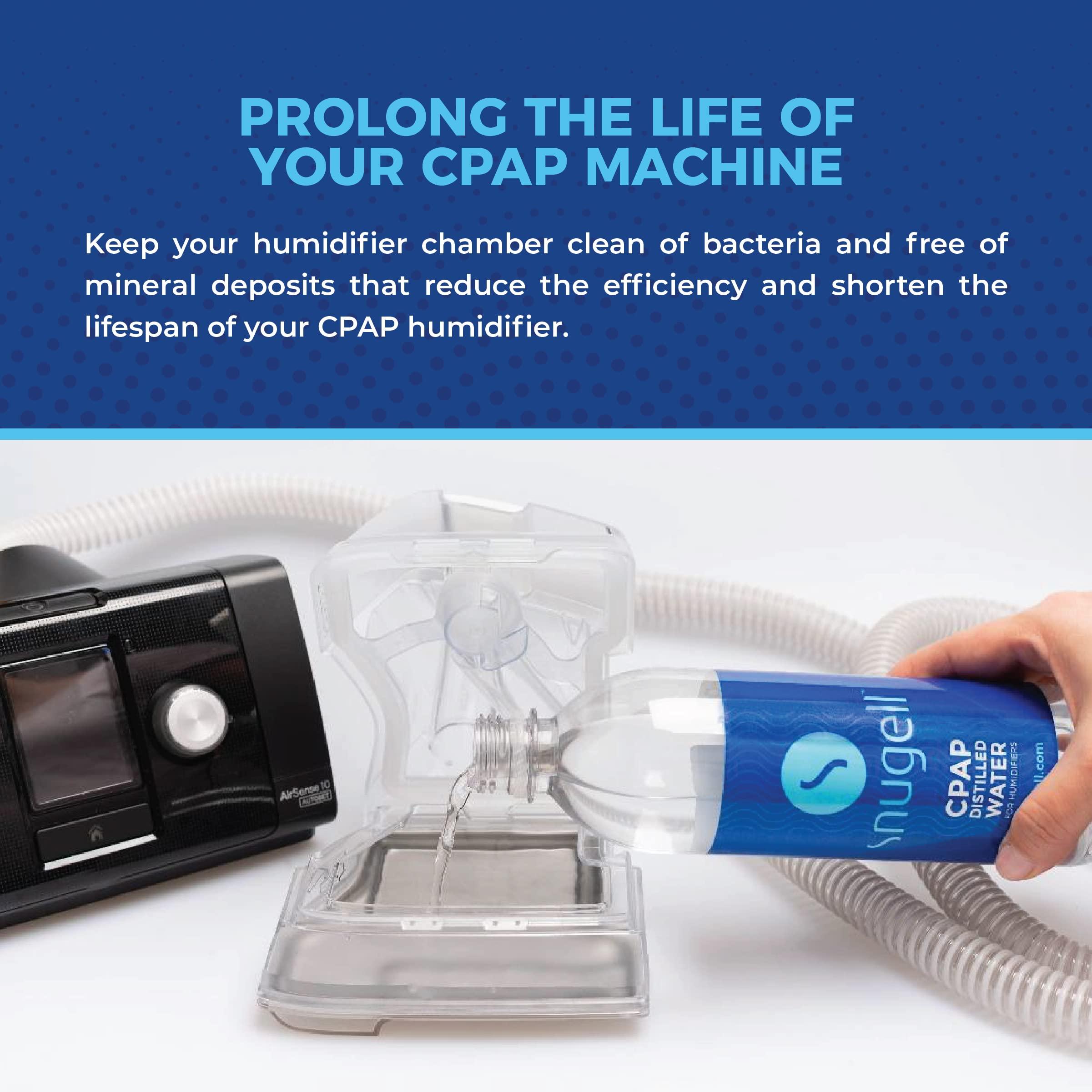 Snugell Snugell Distilled Water for CPAP Machines, Travel Size Bottles (24-Pack, 16.9 oz Each) Up to 60 Days Supply Clean, Multi-Use, Travel-Friendly, Made in USA