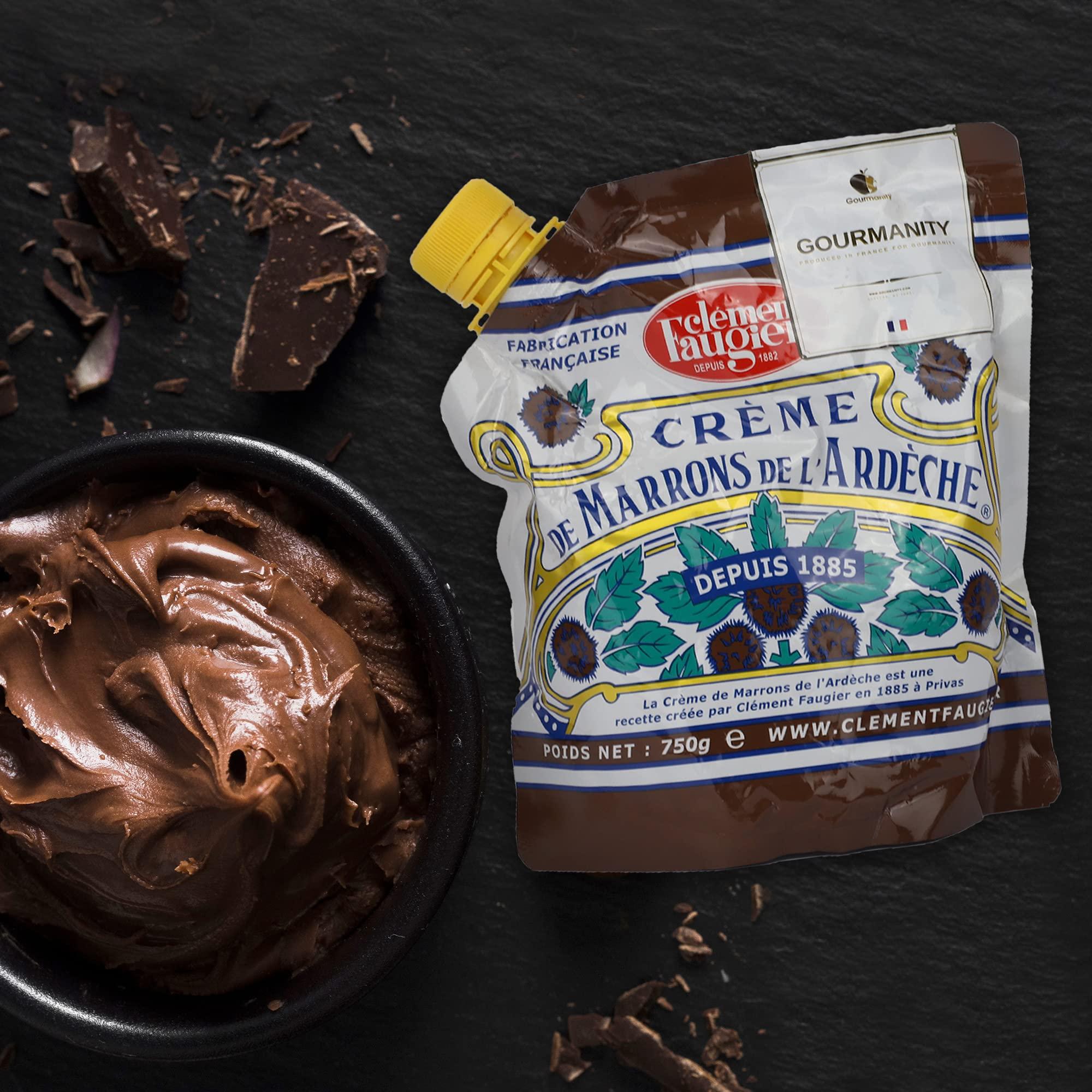 Gourmanity Clement Faugier Chestnut Spread Two Boxes of 4 Pouches Each | Chestnut Jam Pouch | Creme De Marron Chestnut Puree | Chestnut Paste French | Chestnut Cream, Kosher | Produced For Gourmanity (3 oz x 8, Net Wt. 24 oz)