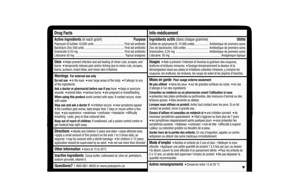 Polysporin Antibiotic Ointment Heal-Fast formula, 30g 30 gram