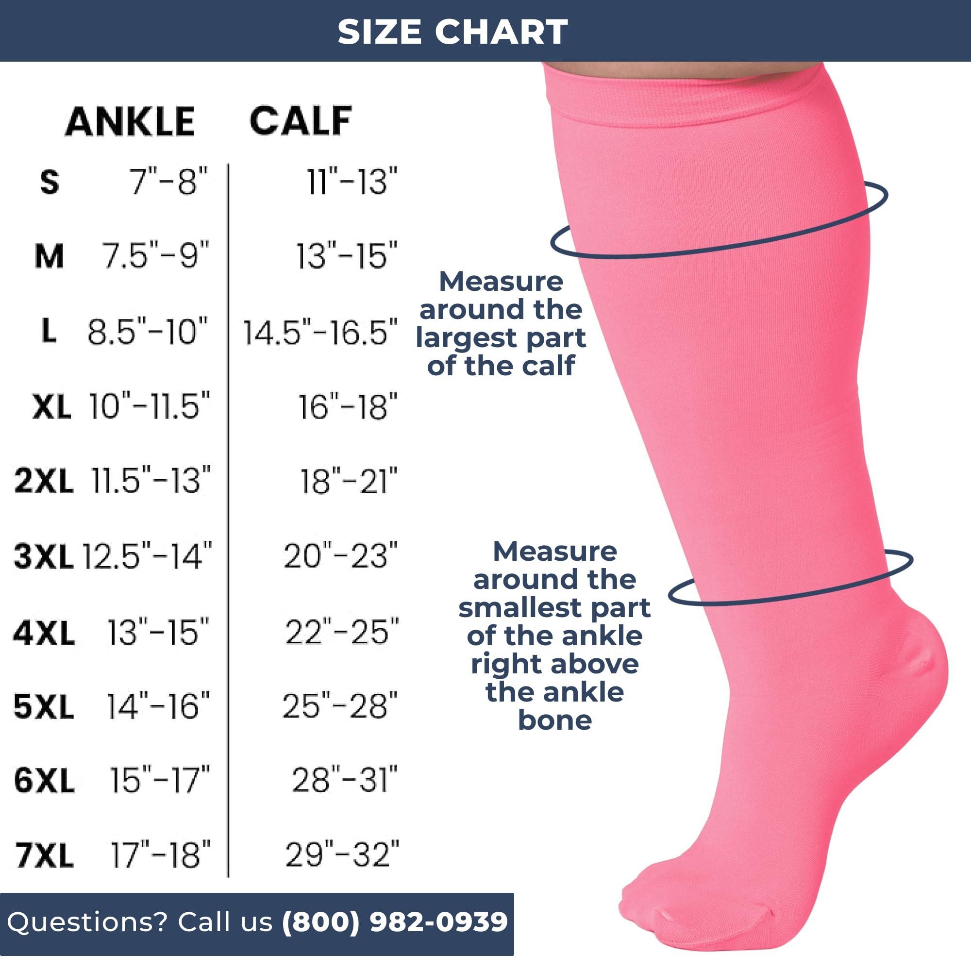 Mojo Compression Socks Compression Socks for Women and Men 20-30mmHg Knee High - Unisex Medical Compression Support Stockings for Nursing, Airplane, Travel Circulation - Pink, X-Large - AB201