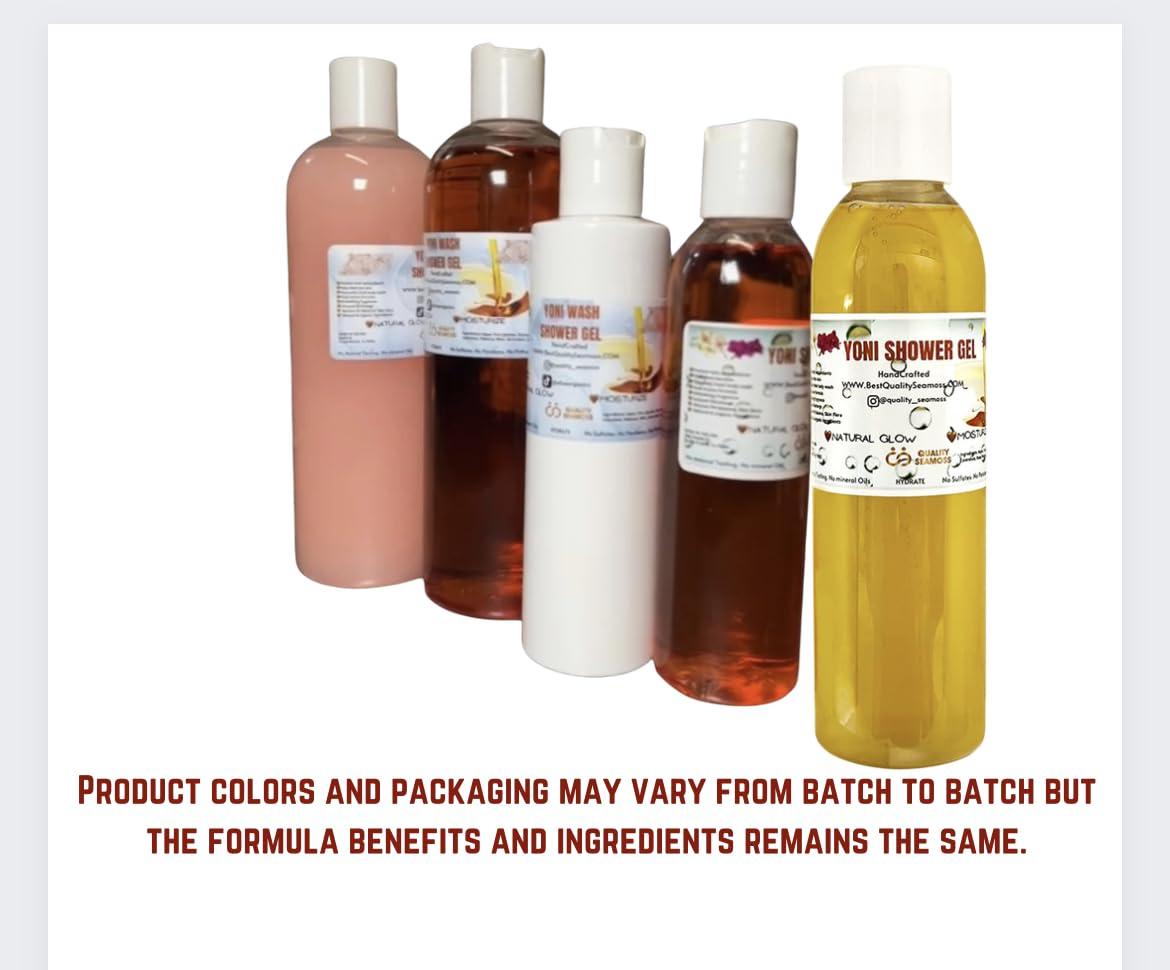 Quality Seamoss and Yoni Oil Yoni Wash Shower Gel (7 oz) and Yoni Oil (1.1 oz) Bundle, Includes Body Wash for Cleansing and Feminine Care Oil for pH Balance and Odor Control, Natural Feminine Hygiene Products, Body Care Bundle