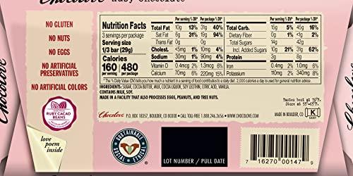 Chocolove Chocolove Ruby Chocolate, 34% Cacao | Non GMO, Rainforest Alliance Certified Cacao | 3.2oz Bar | 12 Pack