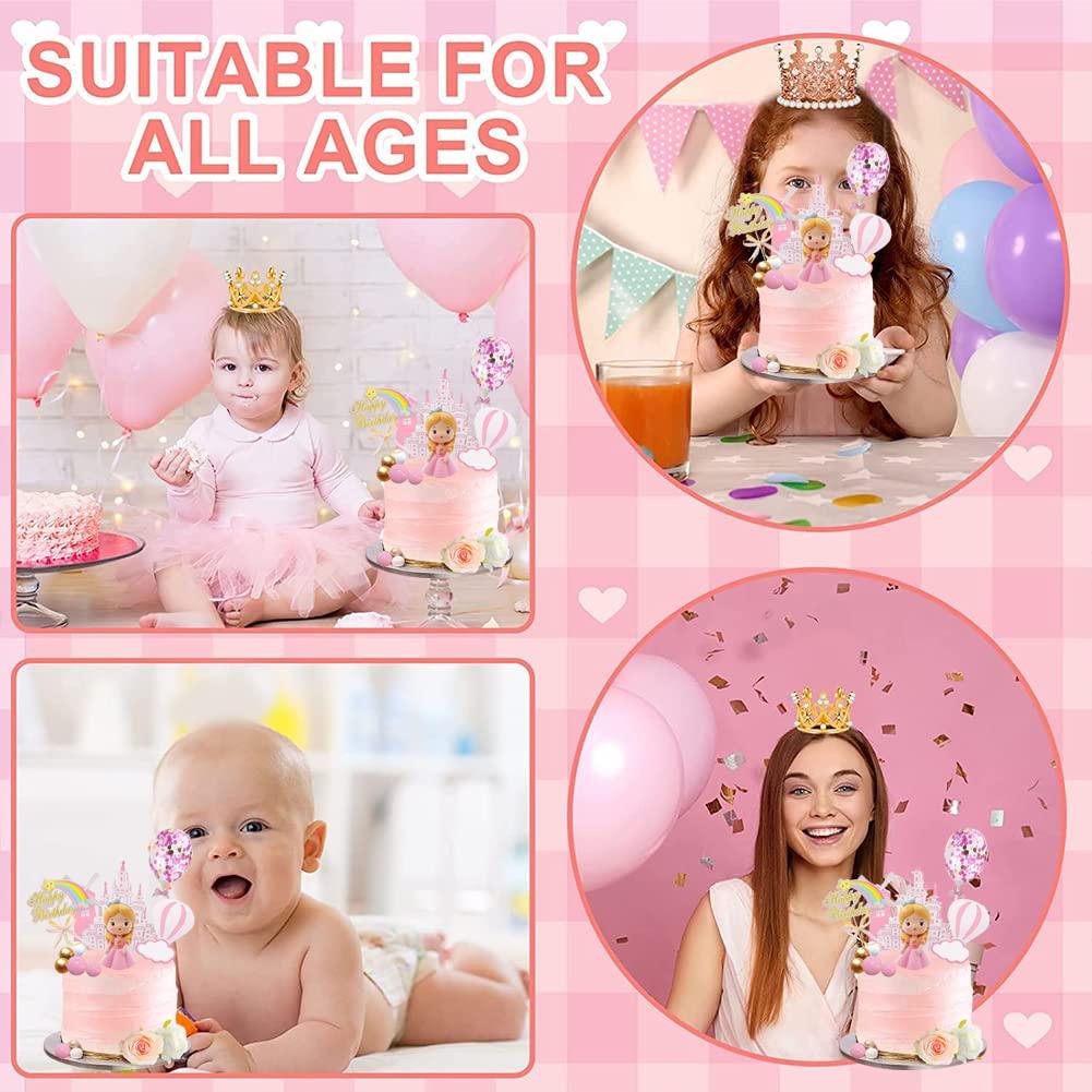 SHDIEHJFMLDH 14pcs Princess Cake Topper, Castle Cake Decoration, Princess Birthday Party Supplies for Girl Kid Birthday