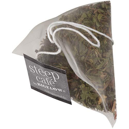 Bigelow Tea Steep Café Mint Herbal Tea, 50 Bags per Box, Single Source, Premium Whole Leaf Teas in a Sachet Pyramid Bag, Individually Wrapped in a Foil Pouch, Hot or Iced, by Bigelow Tea
