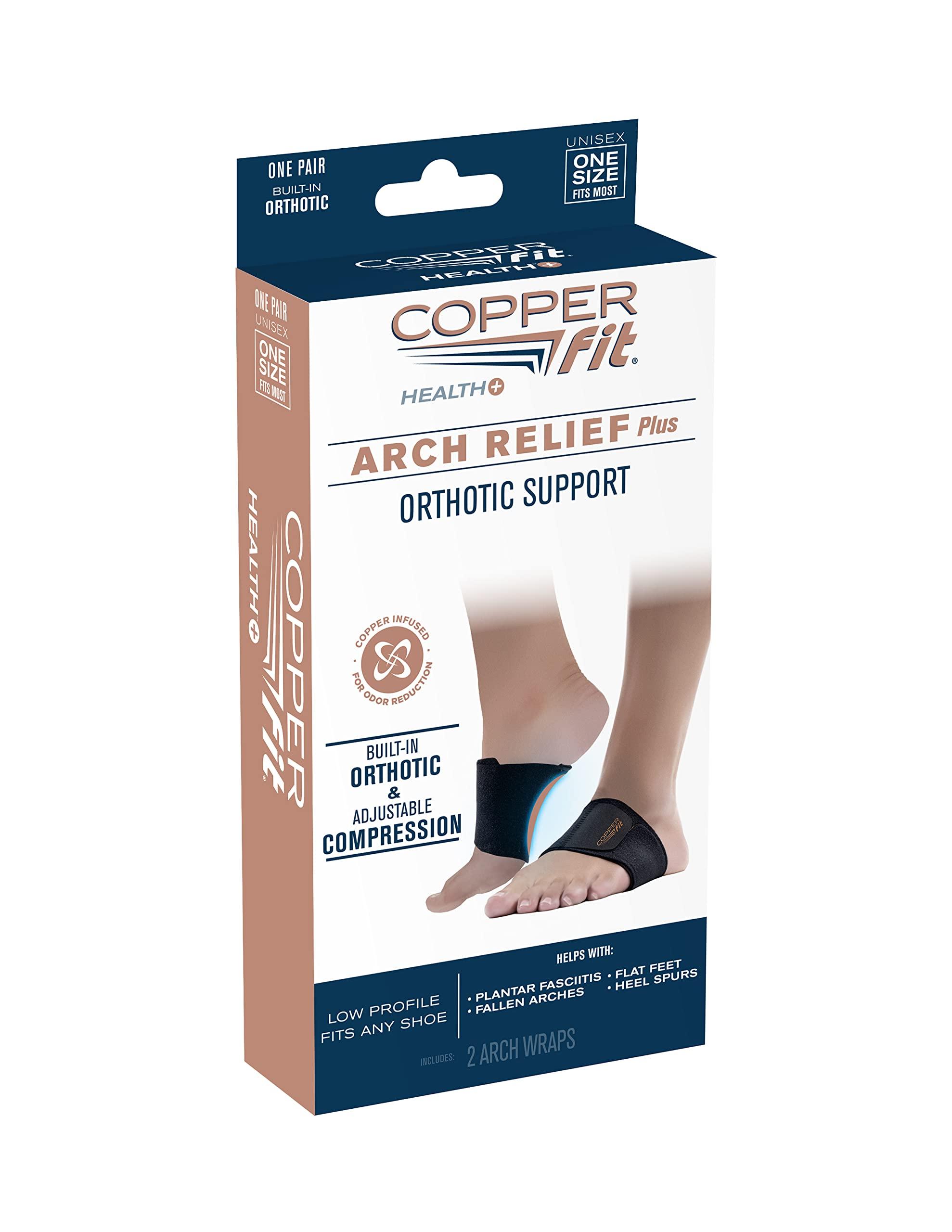 Copper Fit Copper Fit CFACBP Health Unisex Arch Relief Plus with Built-In Orthotic Support, Black