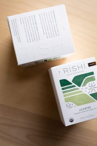 Rishi Tea Rishi Tea Jasmine Green Tea, Organic Herbal Tea Bags, 2-Pack - Contains Caffeine, USDA Certified, Floral Aroma & Taste, 15 Sachets in Each, Direct Trade