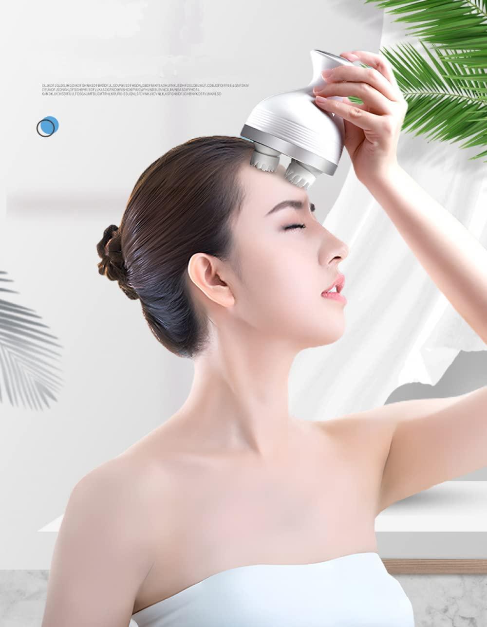 USB USB Electric Scalp Massager with 4 Replacement Massage Heads, Scalp Massager for Hair Growth and Stress Relieve, Head Massager Scalp Stress Relief, Automatic Hair Massager Scratcher Handheld Cat Massa