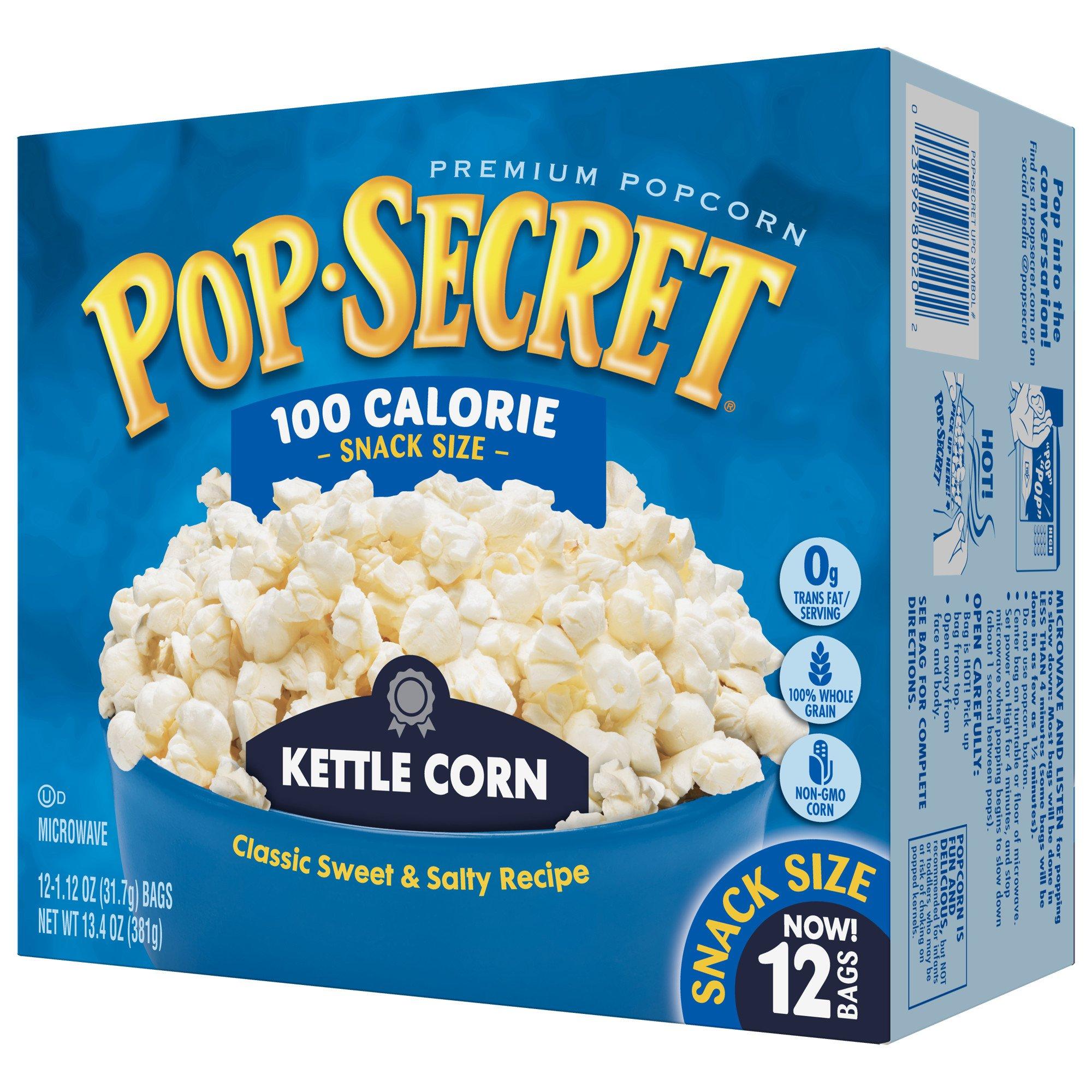 Pop Secret Pop Secret Popcorn, Kettle Corn, 3 Ounce Microwave Bags, 12 Count Box,1.12 Ounce (Pack of 12)