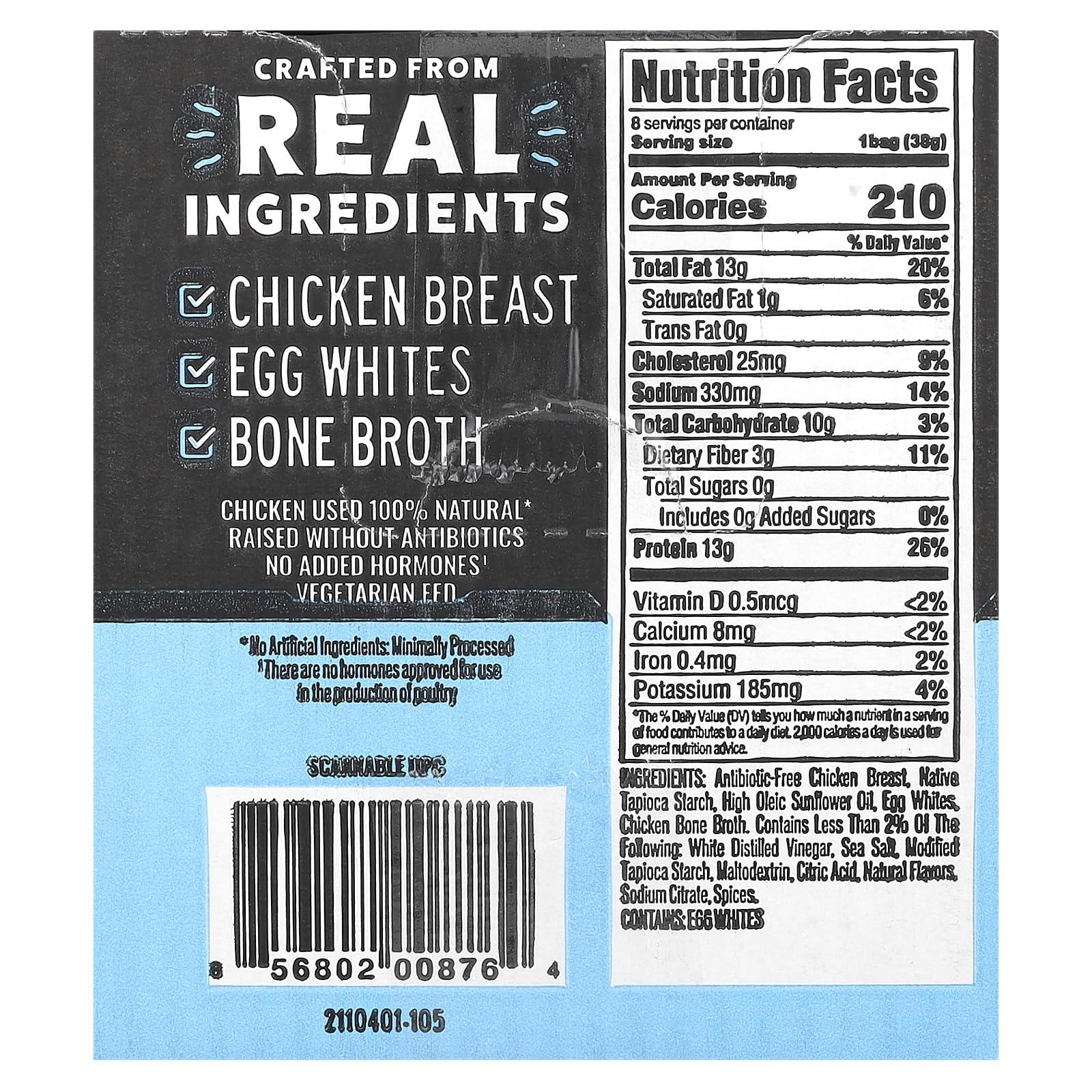 Wilde Brands Wilde Brands Protein Chips, Sea Salt & Vinegar, 8 Bags, 1.34 oz (38 g) Each