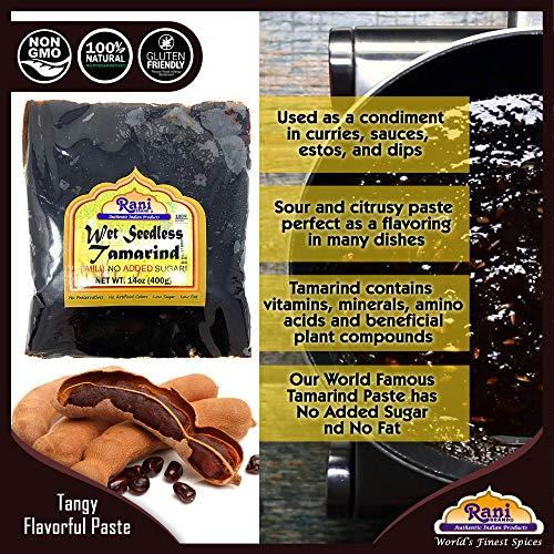 Rani Brand Authentic Indian Products Rani Tamarind, Wet Seedless Block/Slab (Imli) 14oz (400g) ~ All Natural | No added sugar | Vegan | Gluten Free | NON-GMO | Indian Origin