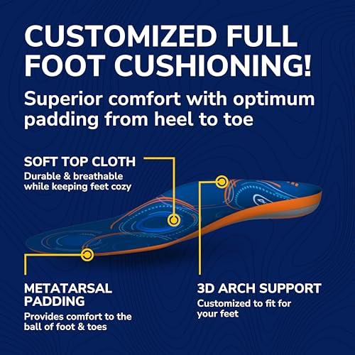 Dr. Scholl\'s Dr. Scholl\'s Custom FiT Comfort Insoles, Low Arch Support Shoe Inserts for Women Size 7.5-8 | Men 6.5-7, Full Length Insoles Men Women, Superior All Day Comfort and Plantar Fasciitis Relief. CF730