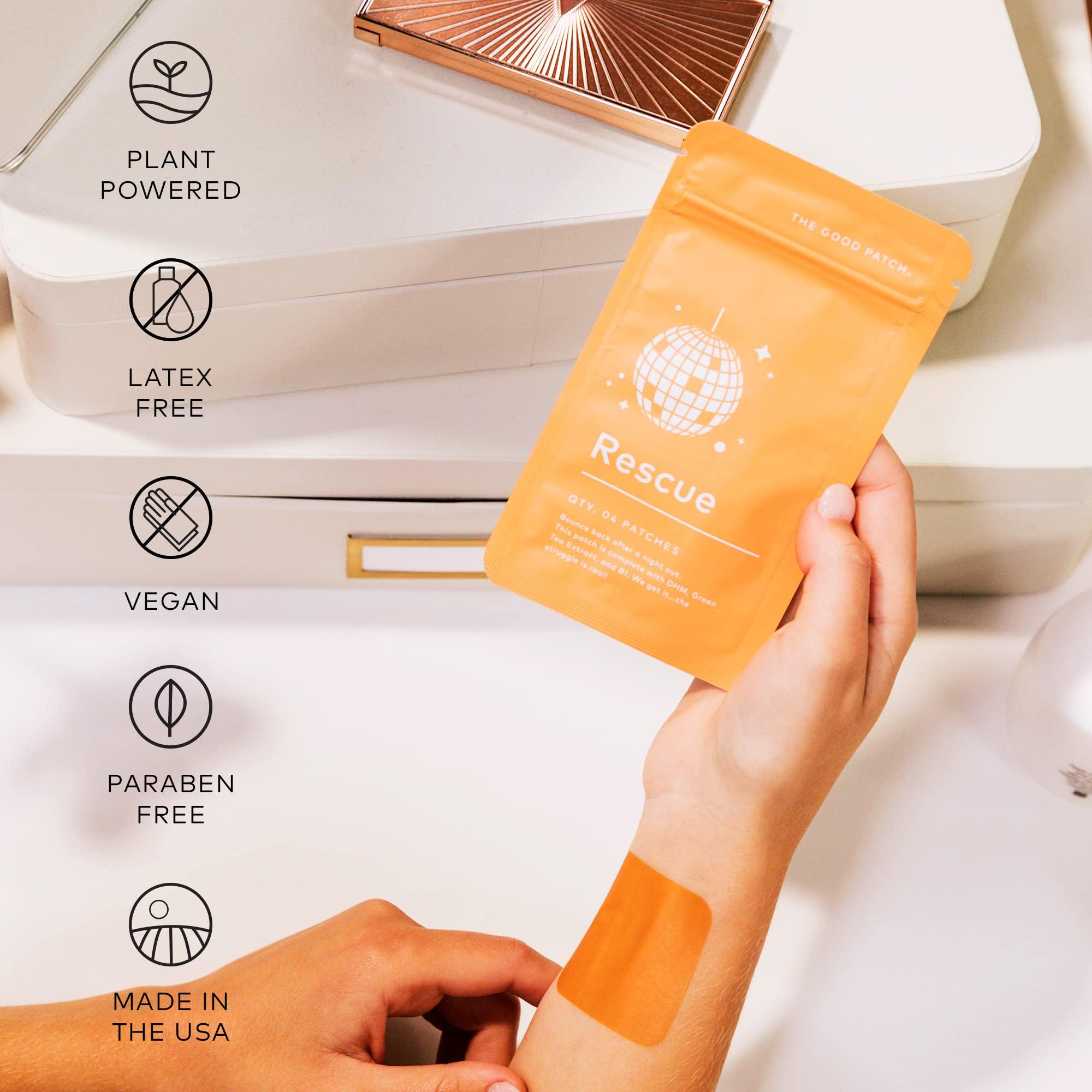 The Good Patch The Good Patch Rescue After Party Patch, Natural Patch with DHM, Vitamin B1, Green Tea, Plant Powered Wearable Wellness, Bounce back after a night out (16 Total Patches)