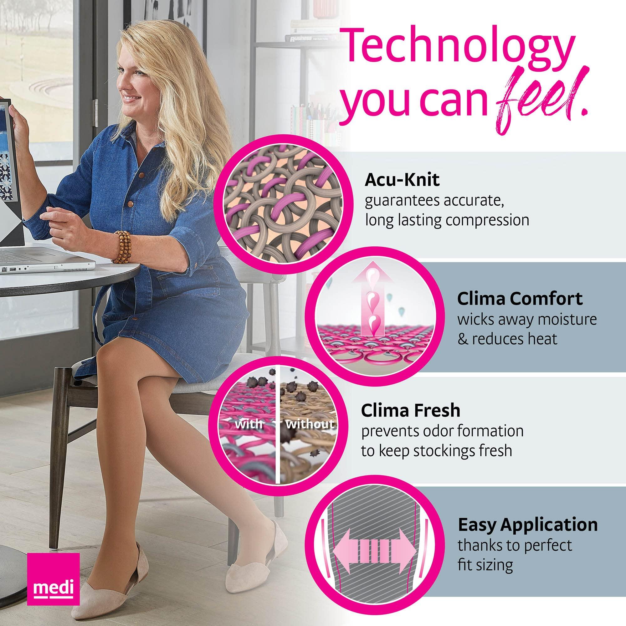 Medi Mediven Comfort for Women 30-40 mmHg Compression Stockings, Knee High, Sandstone VII