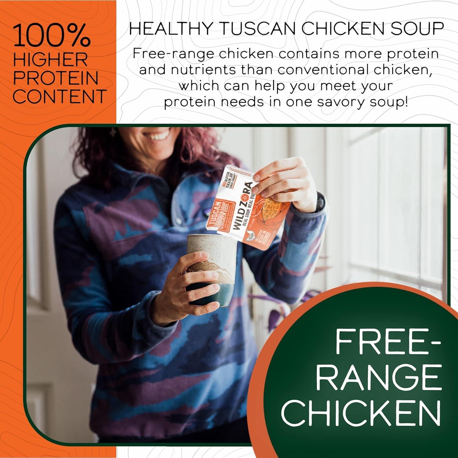 WILD ZORA Wild Zora Instant Keto-Friendly Soups 5-Pack Variety, Broth Made with Grass-Fed Beef, Free-Range Chicken, and Vegetables, Gluten-Free, Low Carb, No Added Sugar, Flavorful Pantry Staples - 0.5oz/13g