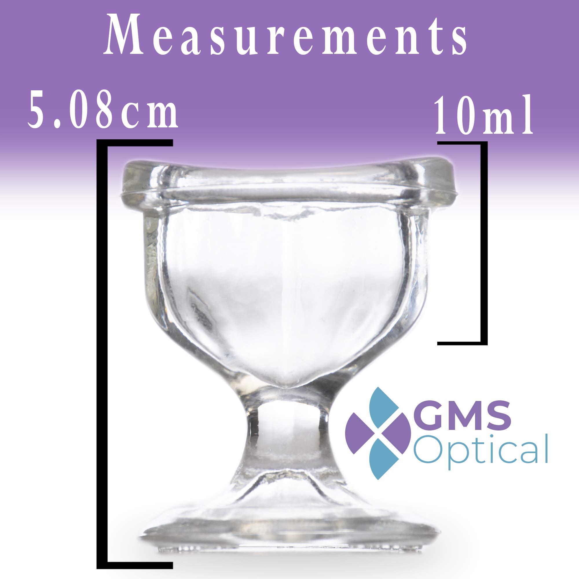 GMS Optical GMS Optical Glass Eye Wash Cup - Soothing Relief from Allergens, Irritants, Makeup, Dust, Dry Eyes and More - Use with Distilled Water or Saline (10 mL Volume)