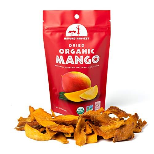 Mavuno Harvest Mavuno Harvest Mango Dried Fruit Snacks | Unsweetened Organic Dried Mango Slices | Gluten Free Healthy Snacks for Kids and Adults | Vegan, Non GMO, Direct Trade | 2 Ounce, Pack of 6