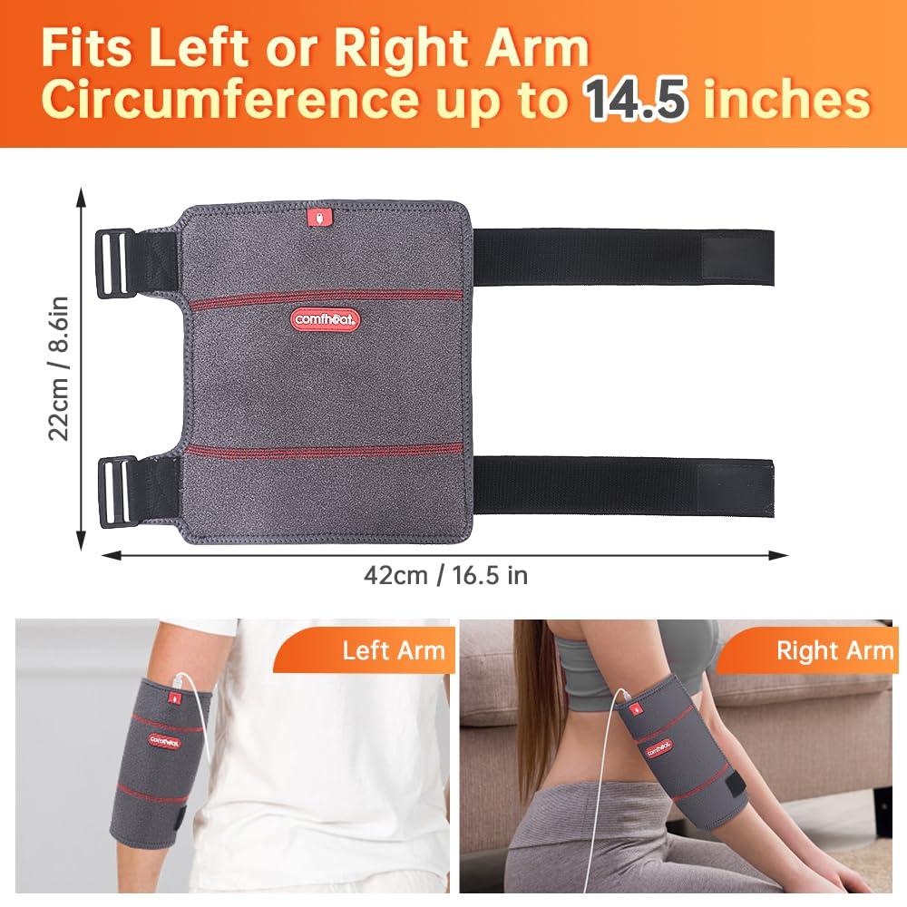 comfheat Comfheat Elbow Heating Pad Wrap for Joint Pain USB Heated Elbow Brace for Tendonitis and Tennis Elbow Portable Moist Heat Therapy Elbow Sleeve Adjustable Temperature (Non-Chargeable)
