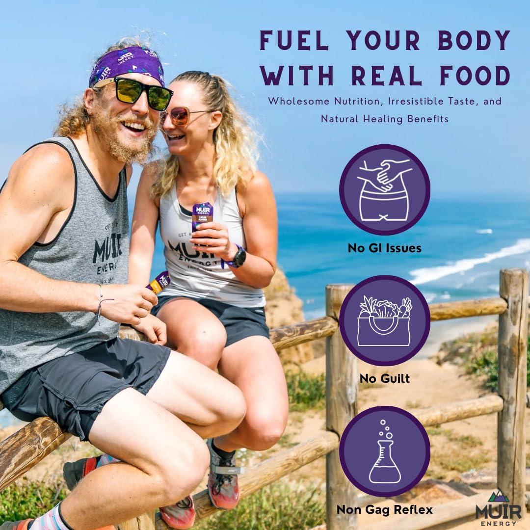 Muir Energy MUIR Energy Real Food Energy Gel Variety Pack for Endurance Athletes (Fast Burning 24 Pack)