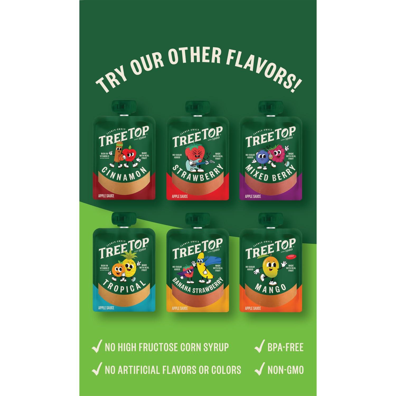 Tree Top Tree Top Apple Sauce Pouches, Apple Flavor, No Sugar Added, 3.2 oz. pouches (Pack of 48)