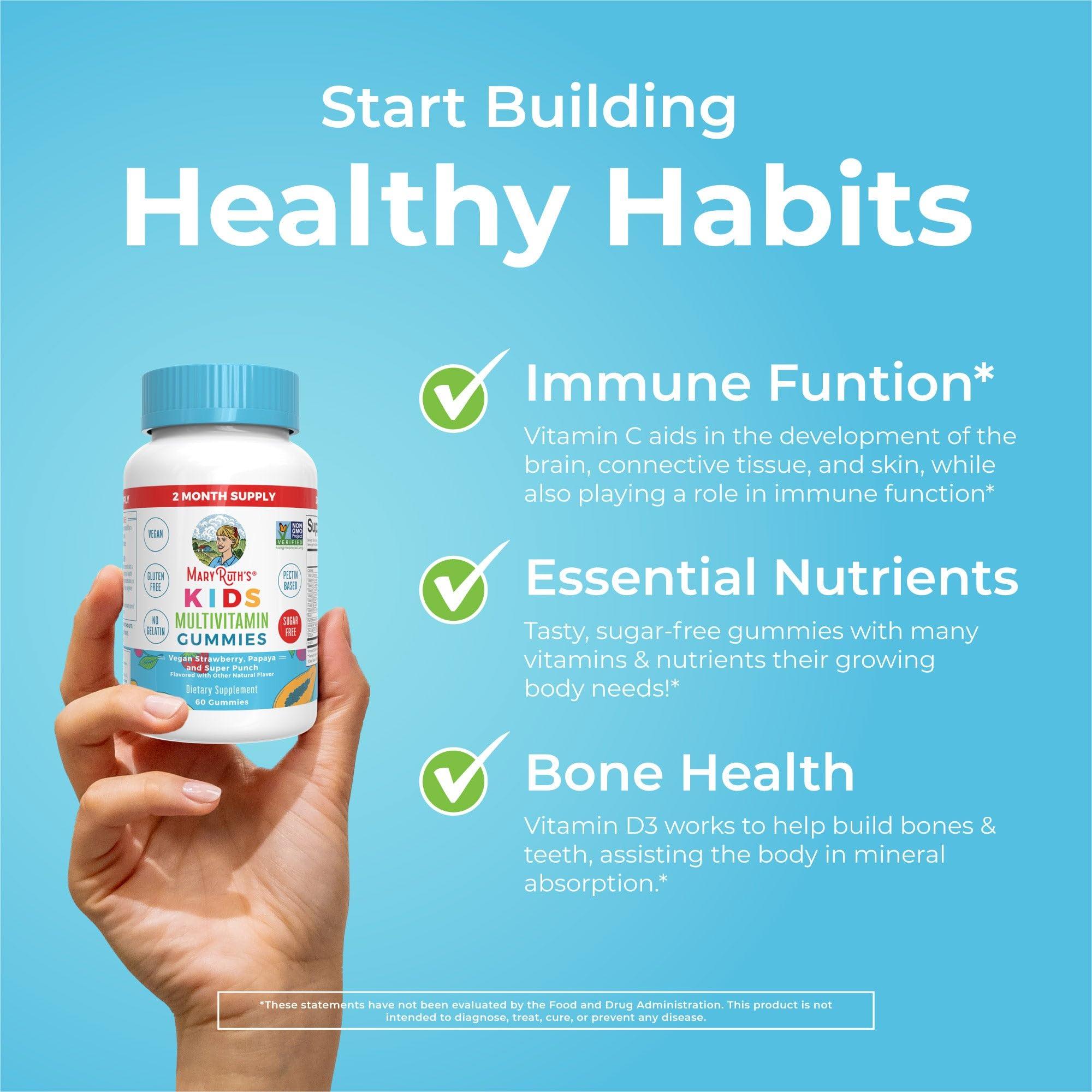 MaryRuth Organics MaryRuth Organics Multivitamin and Probiotic Gummies (Strawberry) for Kids | Clean Label Project Verified | Vitamins for Gut Health, Immunity, & Overall Wellness | Vegan, Non-GMO, Gluten Free