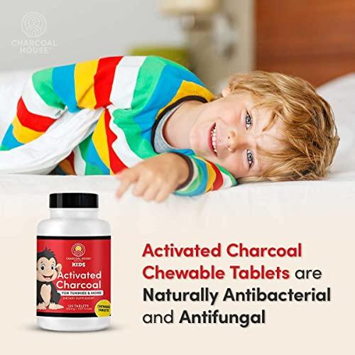 Charcoal House Charcoal House Chewable Activated Charcoal Tablets for Kids | Natural, Vegan, Non-GMO & Gluten Free | for Teeth, Stomach, Gas & Nausea | USP Food Grade | 135 ct.