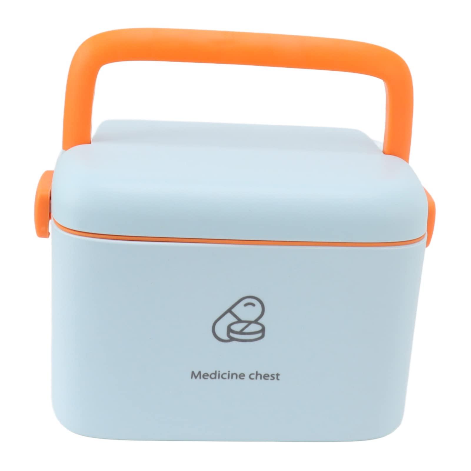 Kuuleyn Kuuleyn Portable Medicine Box, Plastic First Aid Storage Box, Large Medicine Storage Box Organizer Container Family Emergency Medicine Case with Removable Tray(A)