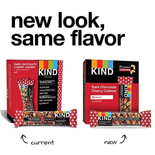KIND KIND Bars, Dark Chocolate Cherry Cashew + Antioxidants, Gluten Free, 1.4 Ounce (48 Count)
