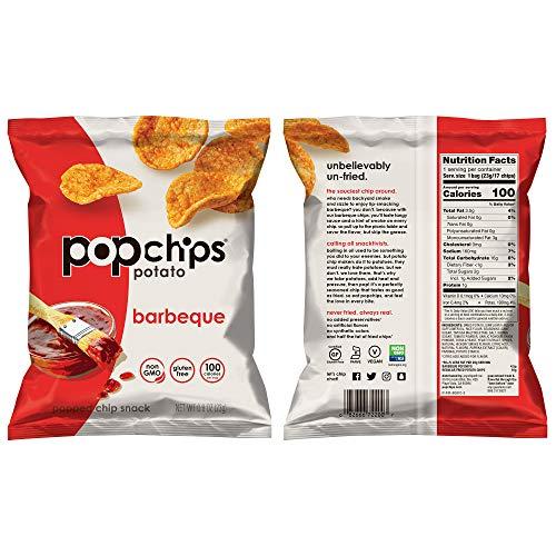 popchips Popchips Potato Chips Variety Pack, Single Serve 0.8 Ounce Bags (Pack of 24), 4 Flavors: 8 Sea Salt, 8 BBQ, 4 Sour Cream & Onion, 4 Salt & Vinegar