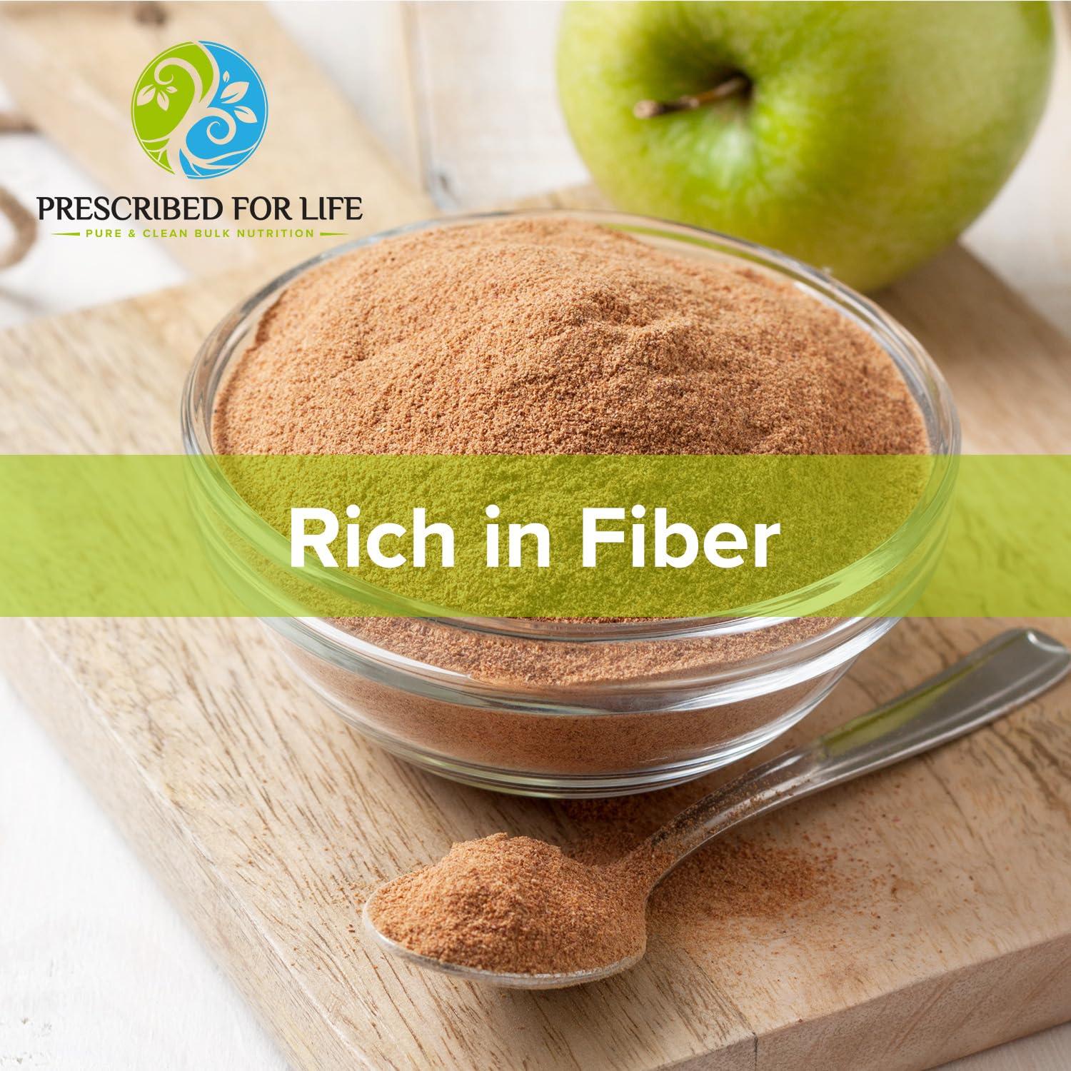 Prescribed For Life Prescribed For Life Apple Fiber Powder, Natural Apple Pectin Fiber Supplement for Digestive Health, Whole Apple Concentrate Powder, Vegan, Non GMO, Gluten Free (25kg / 55lb)