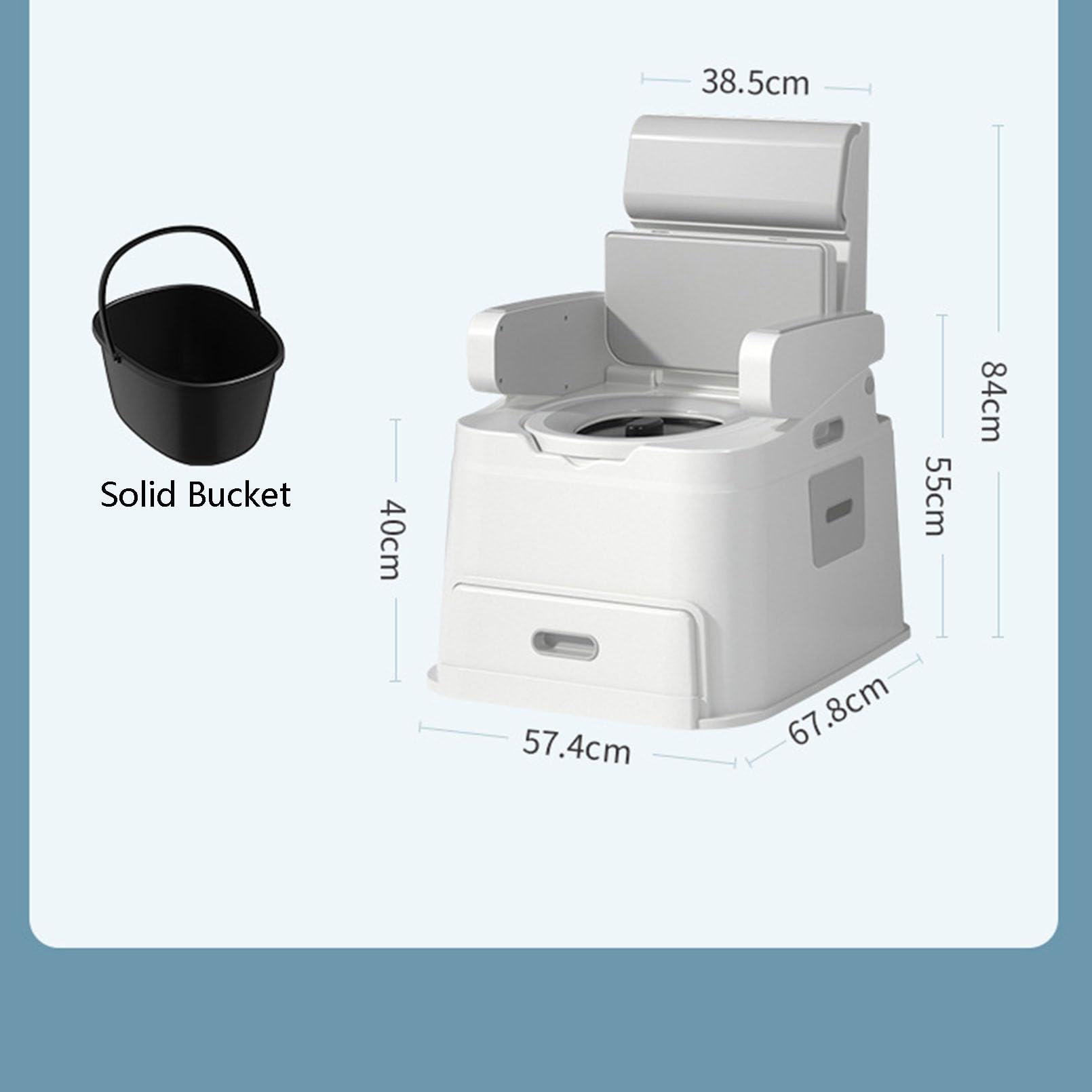 JATIBOSH Bedside Commode, Portable Toilet for Adults, Toilet Seat with Armrests, Non-Slip, Anti-Odor, Suitable for Disabled and Elderly, PP Material, Easy to Clean, Waterproof, Commode Toilet Chair