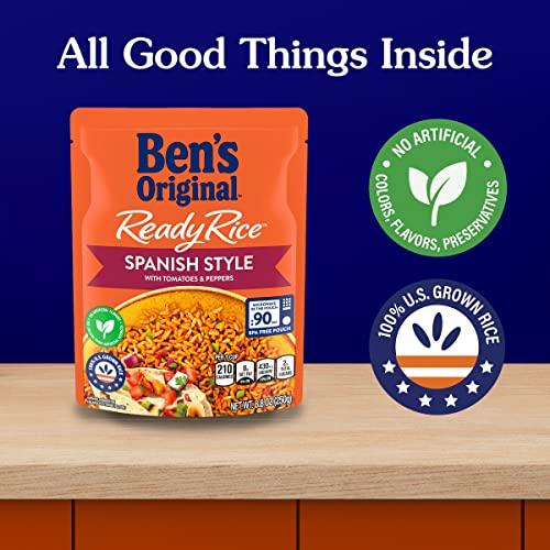 BEN'S ORIGINAL BEN'S ORIGINAL Ready Rice Spanish Style Flavored Rice, Easy Dinner Side, 8.8 oz Pouch (Pack of 12)