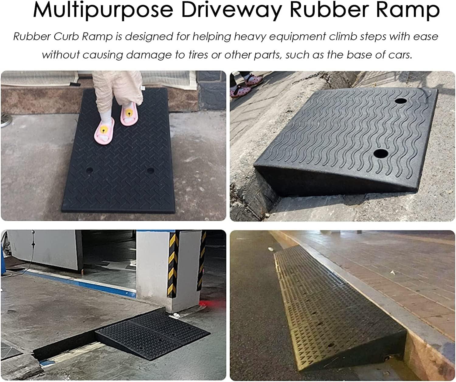 IHIPPO IHIPPO Doorway Uneven Floor Transition Strip, Curb Ramps for Driveway, Durable Low Cars Ramp Kerb Ramp for Sidewalks/Wayside/Garage, Huge Rubber Ramp for Rv Wheelchair Truck Caravan Buggy (Size : 100x30cmx1, 89014246251