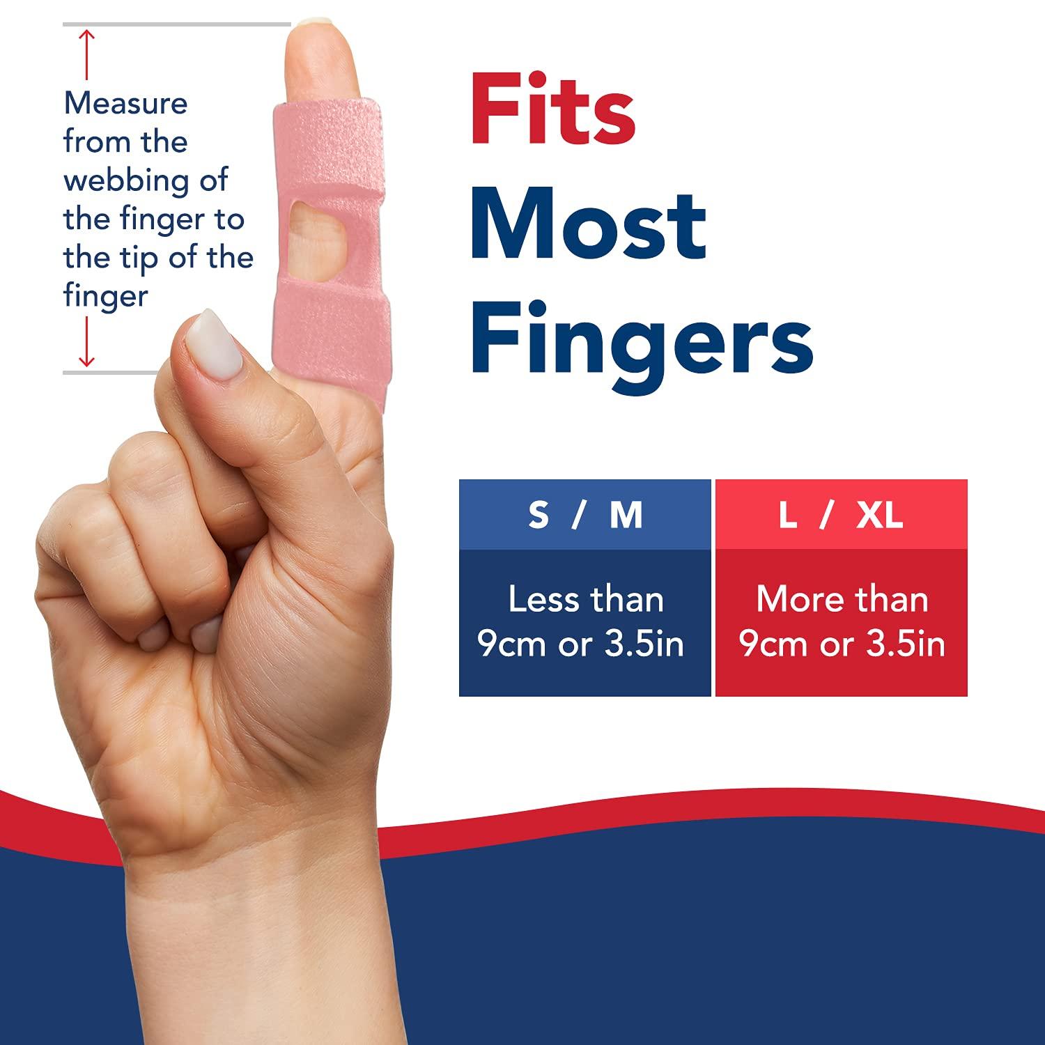 Dr. Arthritis Doctor Developed Finger Splint & Handbook - Trigger Finger, Arthritis, RSI - Fits Ring, Index, Pinky & Middle - 2 sizes (Pink, L/XL)